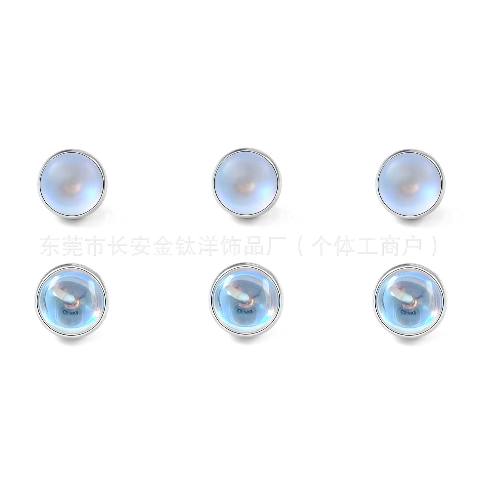 F136 Titanium Edged Moonstone Frosted Opal Lip Nail Tongue Nail Nose Nail Ear Nail G23 Titanium Alloy Piercing Jewelry - Image 5