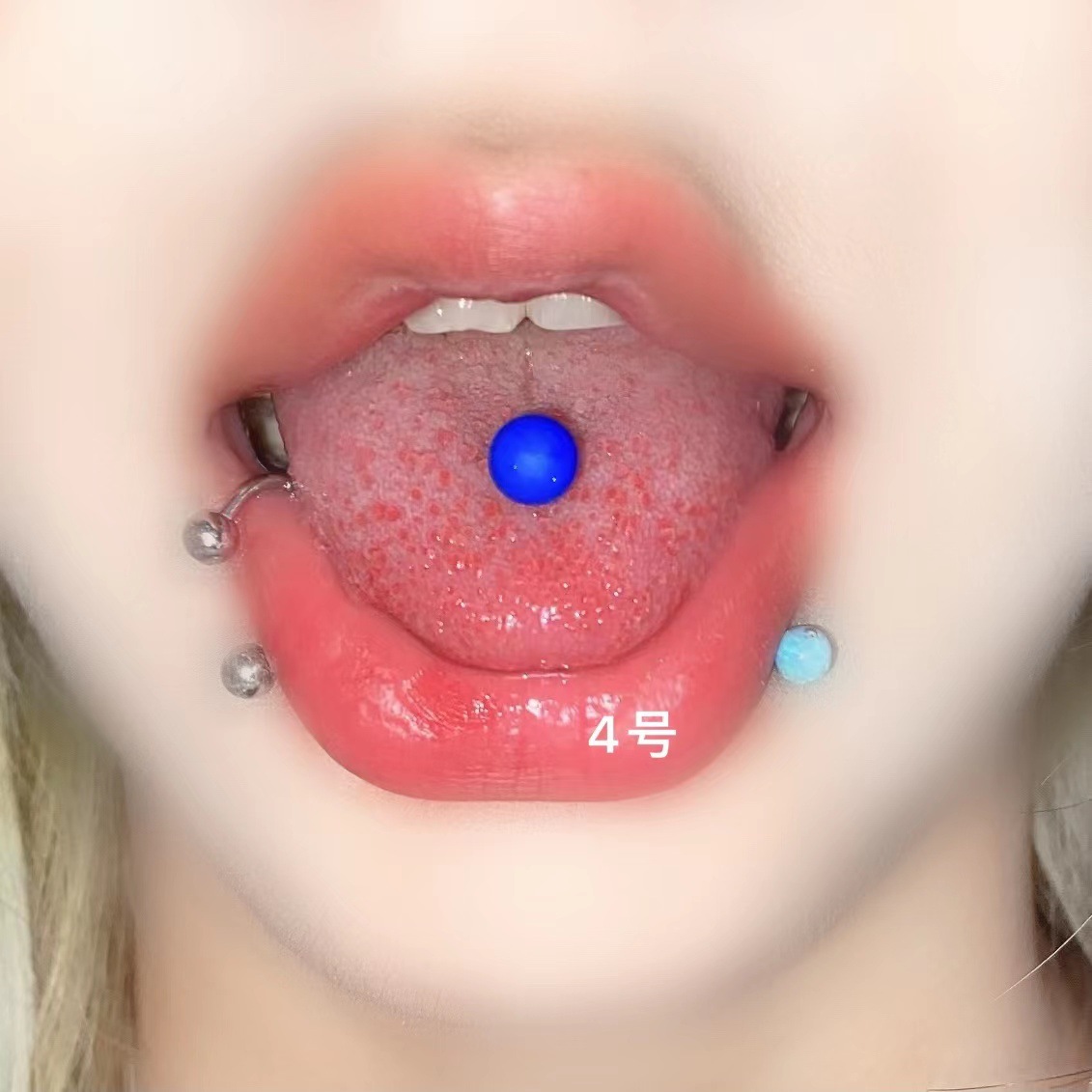 Hot Girl Acrylic Tongue Ring Niche Ins Tongue Piercing Jewelry 12mm Bar Length Stainless Steel Wholesale - Image 4