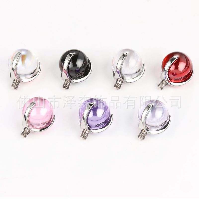 F136 Titanium Alloy Three-Claw Zircon Ball Labret Stud Lip Tongue Ear Nose Piercing Jewelry - Image 5