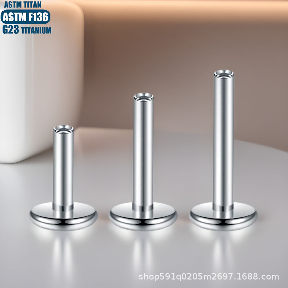 F136 Titanium Flat Bottom Lip Labret Stud 16G/18G/20G Replacement Rod for Lip Piercing - Image 2