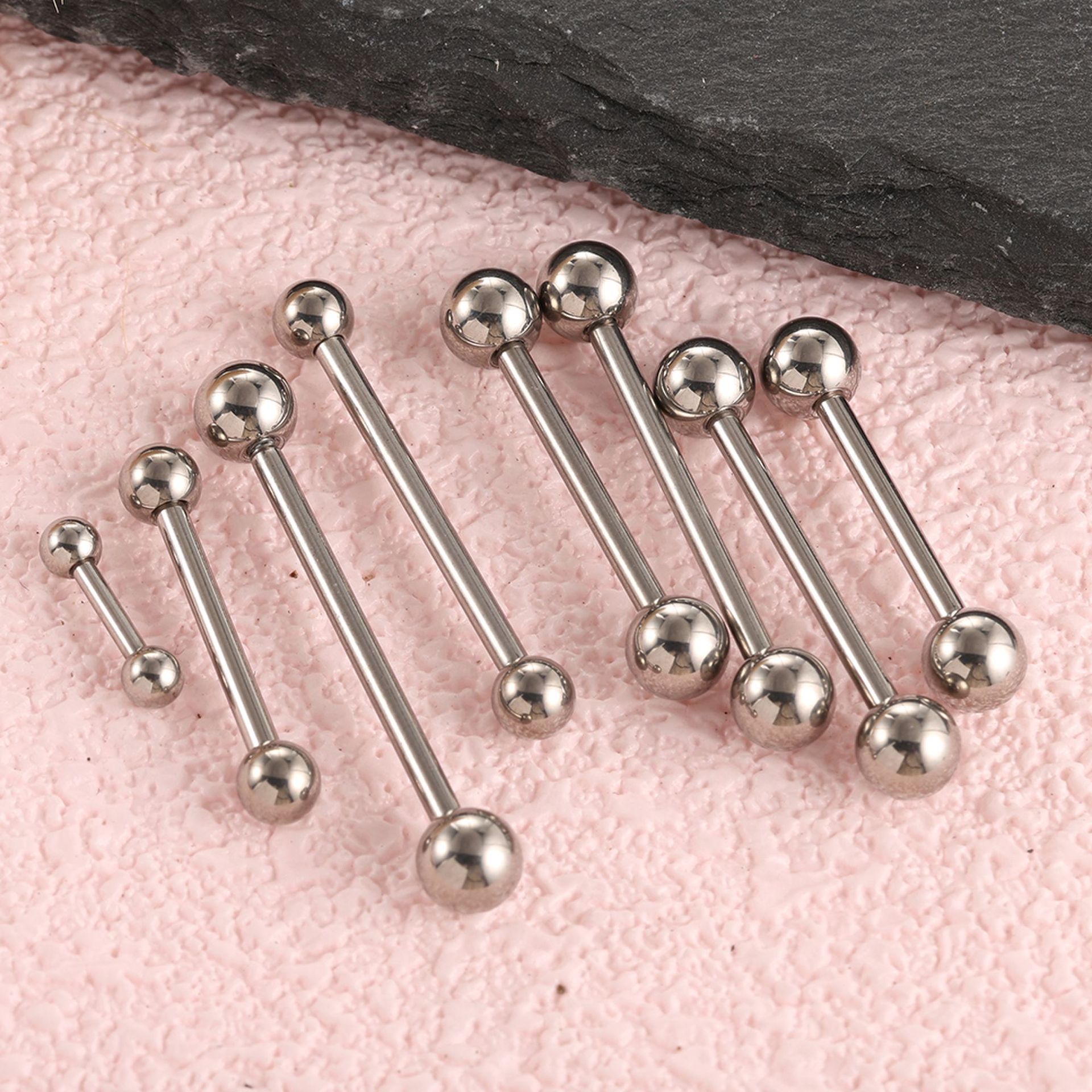 1 Piece F136 Titanium External Thread Double-Ended Ball Tongue Stud Basic Model 16g Multiple Sizes Body Piercing Jewelry - Image 2