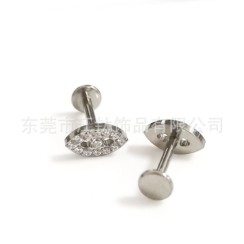 F136 Titanium Earring with 5A Zircon Lip Nail Labret Stud Body Piercing Jewelry Geometric Style - Image 5