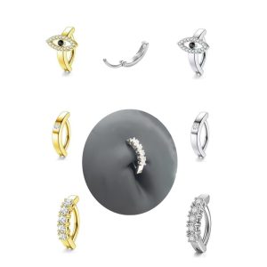 Cross-border Hot-selling Simple Stainless Steel Demon Belly Button Ring - Unisex Navel Nail - Upside Down Belly Buckle Body Piercing