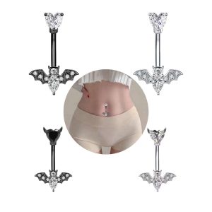 Bat Geometric Copper Belly Button Ring Surgical Steel Navel Piercing Jewelry