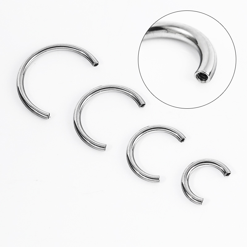 Zesen F136 Titanium Alloy C-Shaped Horseshoe Ring 14G 16G U-Shape Septum Piercing Jewelry - Image 3