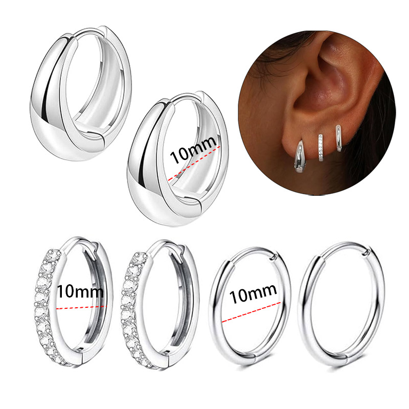 Korean Water Drop Hoop Earrings Light Luxury High-End Women's Ear Buckle 2025 New Earrings Suit Hot Sale - Image 4