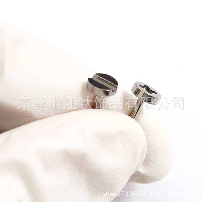 G23 Titanium Cross Stud for Lip Ear Helix Tragus Piercing - 1.2mm x 8mm External Thread - Image 4