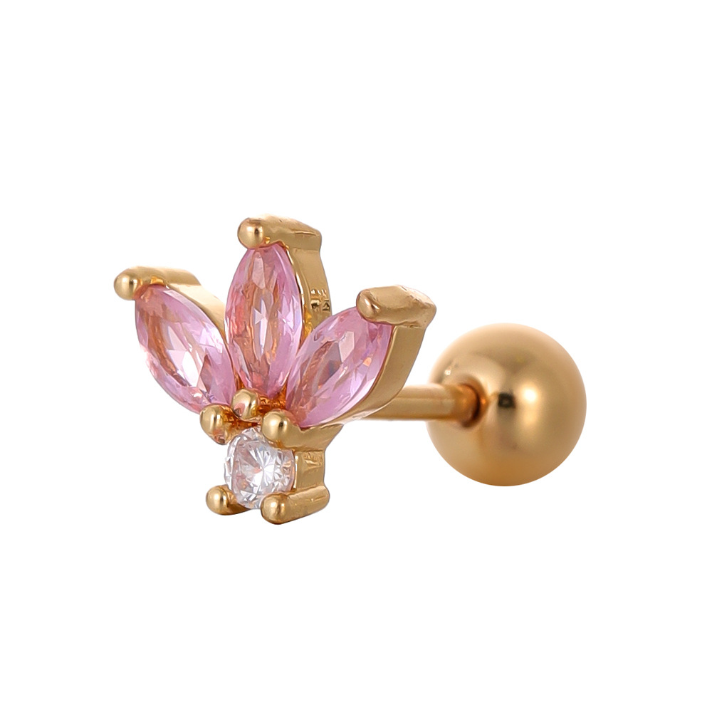 Flash Diamond Love Wings Series Titanium Steel Zircon Ear Cartilage Stud Heart Shape Belly Ring for Women - Image 3