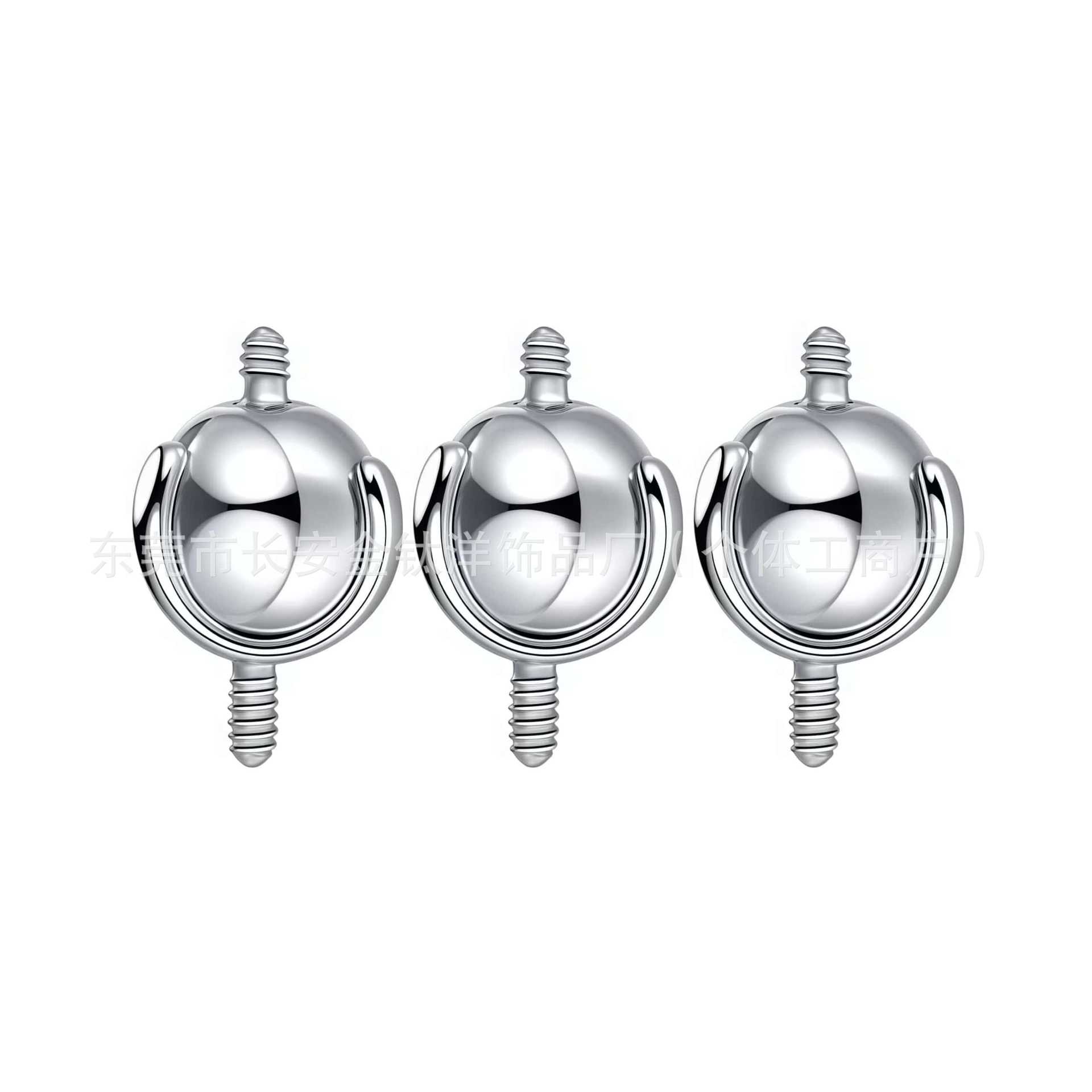 F136 Titanium Alloy Two-Way Movable Transfer Ball Ear Bone Nail Structure Ball Ear Bridge Double-Ended Connection Piercing Jewelry - Image 2