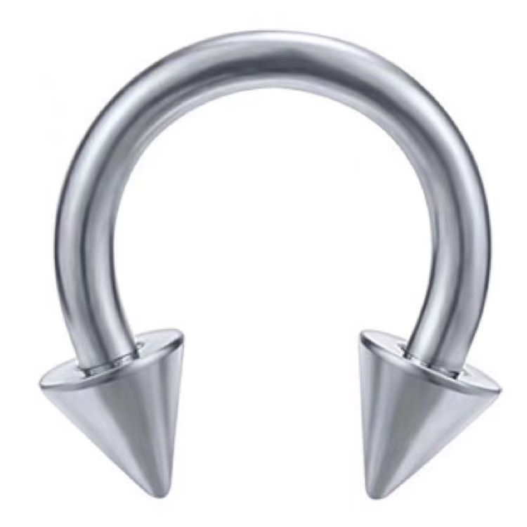 G23 Titanium External Thread Pointed Cone Ball Horseshoe Nose Septum Ring - F136 Piercing Jewelry Nose Stud - Image 4