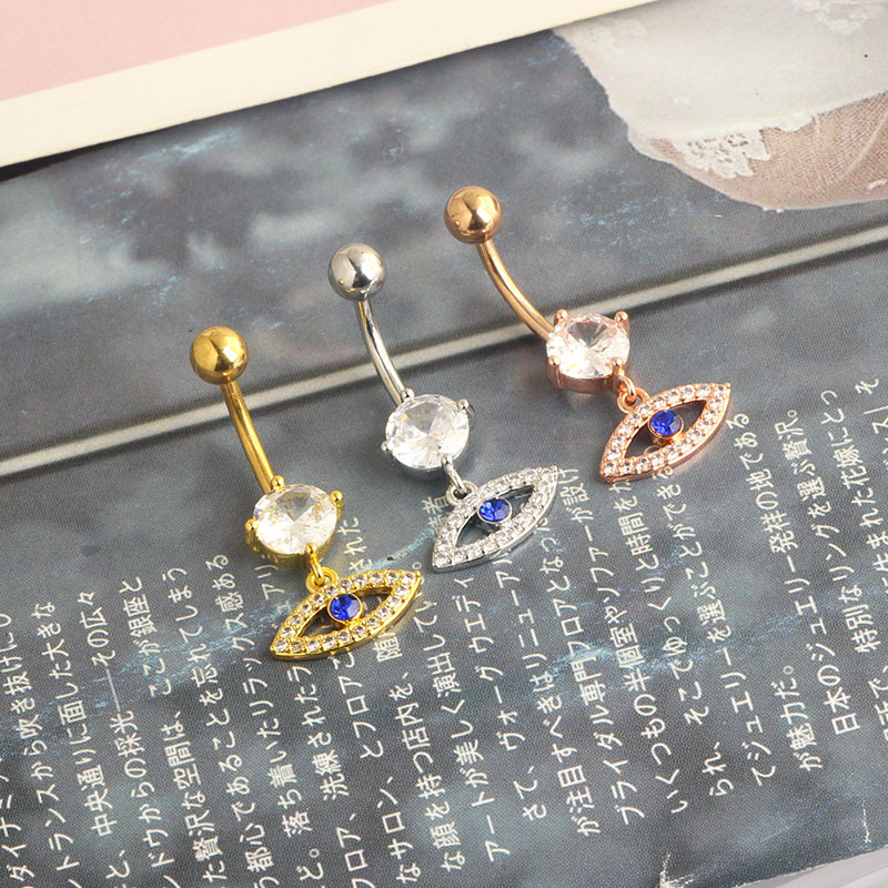 Rose Gold Moon Navel Ring Geometric Zircon Belly Button Ring Body Piercing Jewelry Wholesale - Image 4