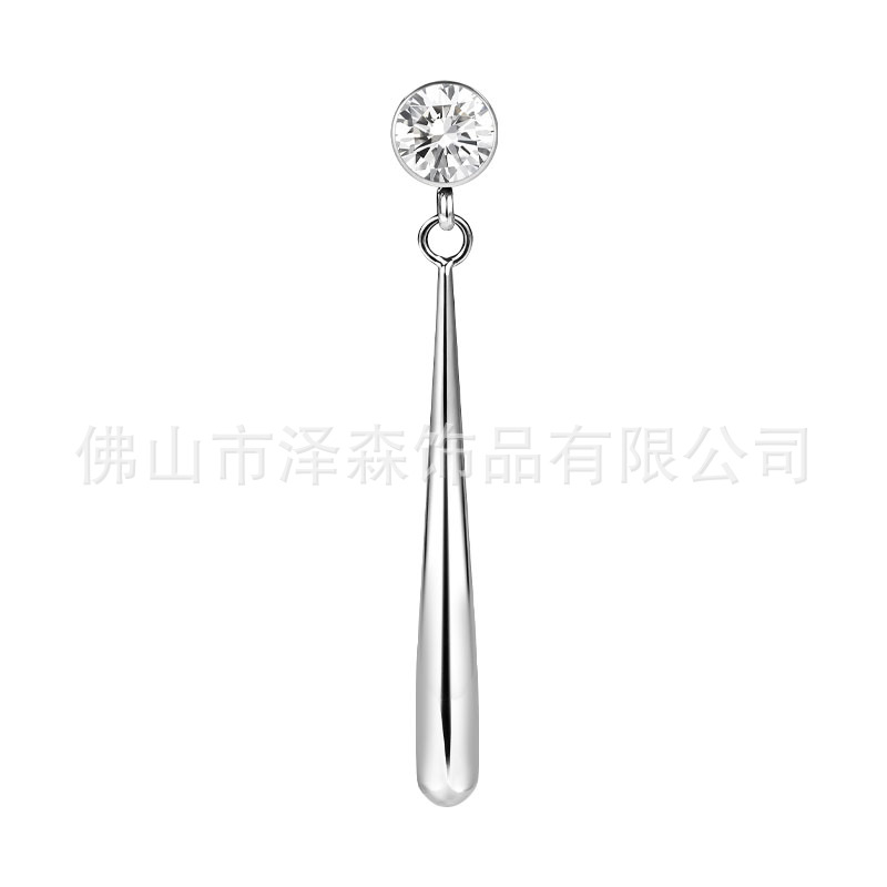 F136 Titanium Alloy Zoro Water Drop Pendant Cylindrical Zircon G23 Titanium Body Piercing Ear Bone Stud - Image 5