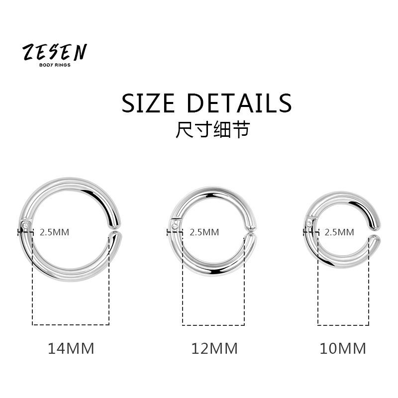 Zesen High Quality Full Bright Hand Throw Stainless Steel Ear Clip - No Ear Holes Men's Studs Women's Earrings - Image 5