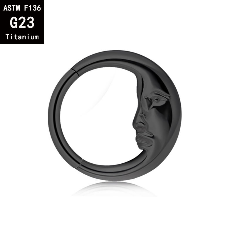 G23 Titanium New Moon Old Man Nose Ring Septum Ring F136 Titanium Alloy Seamless Earring Body Piercing Jewelry - Image 3