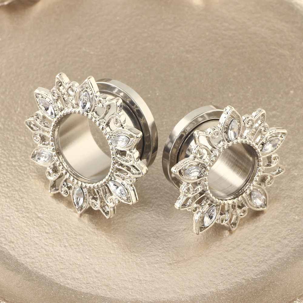 Silver Rose Gold Sun Stainless Steel Auricle Ear Amplifier Jewelry Human Puncture Ear Expander - Image 5
