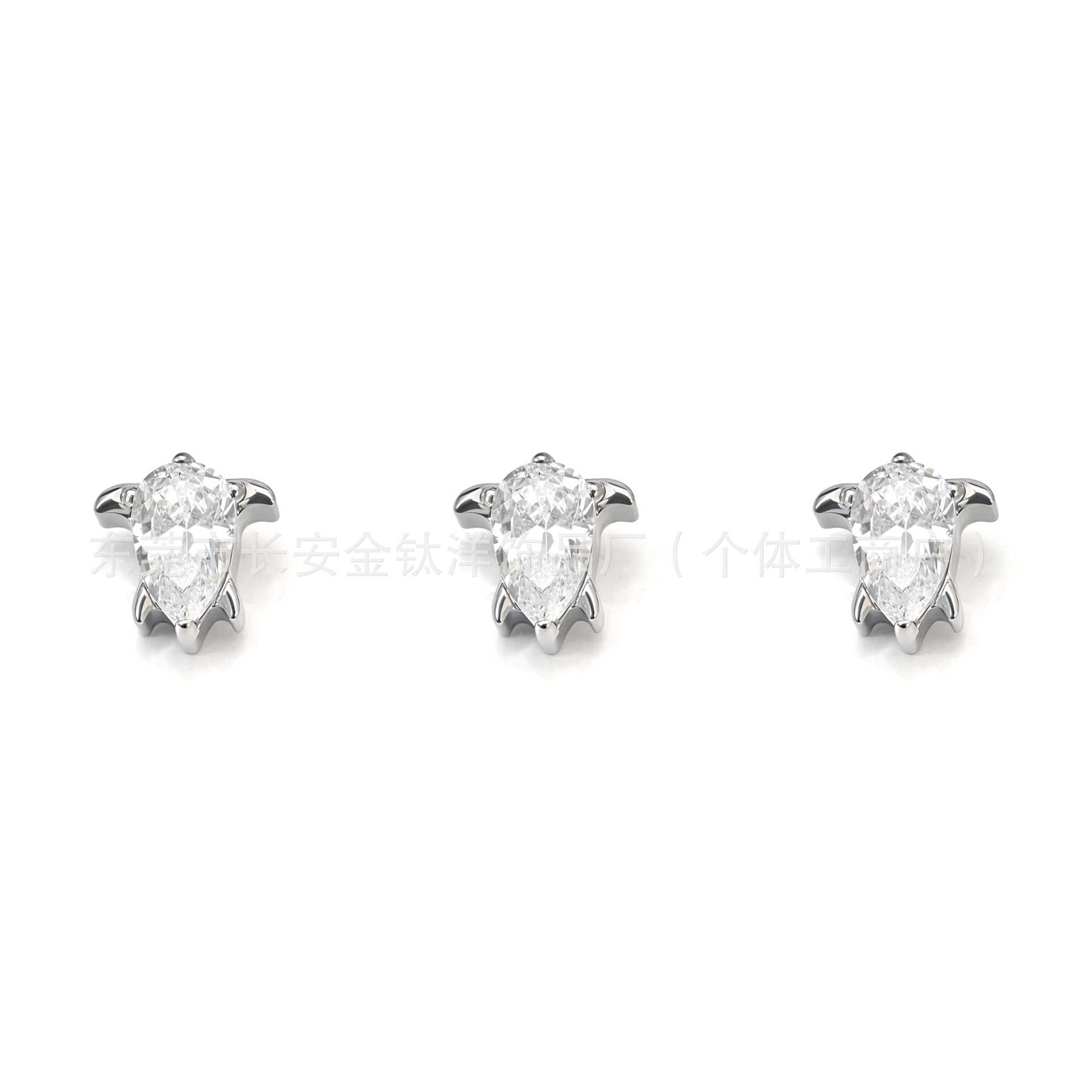 F136 Titanium Little Devil Water Drop Zircon Lip and Ear Piercing Jewelry - Image 4