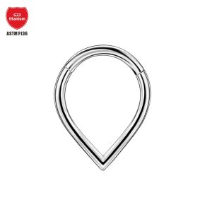 G23 Titanium Alloy Water Drop Nose Ring Closed Ring Open Ring Earring Nose Nail Ear Buckle Puncture Jewelry Vacuum Plating