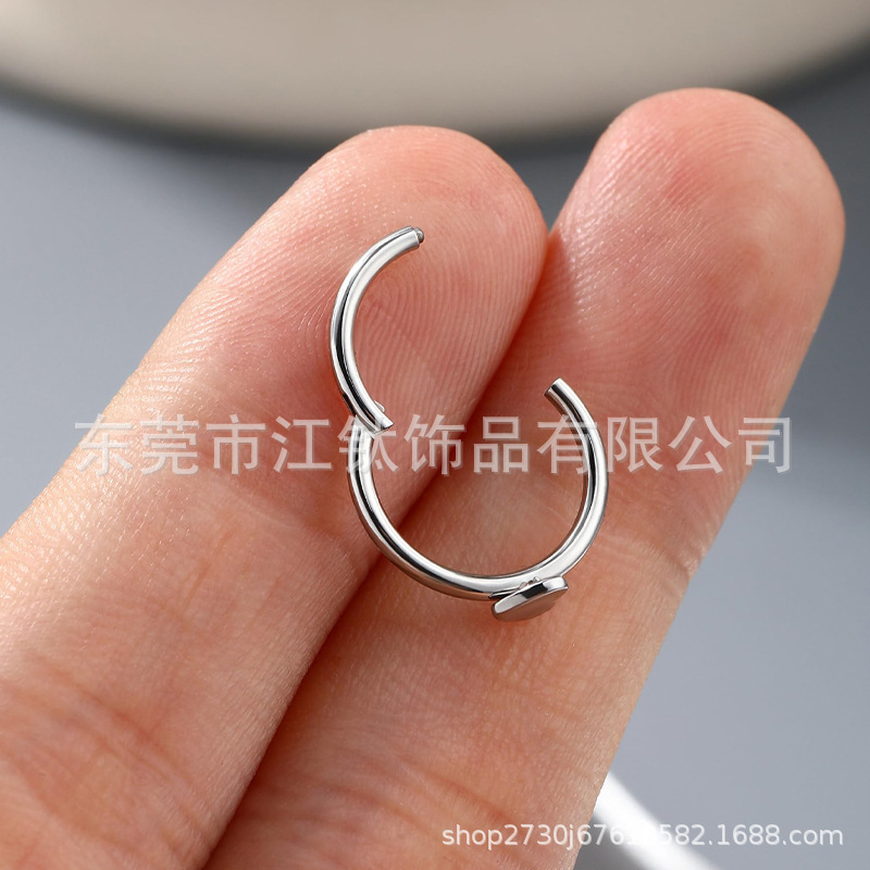 G23 Titanium Lip Nail Closed Ring Five-Pointed Star Cross - ASTM F136 Titanium Alloy Body Piercing Ear Bone Ring - Image 2