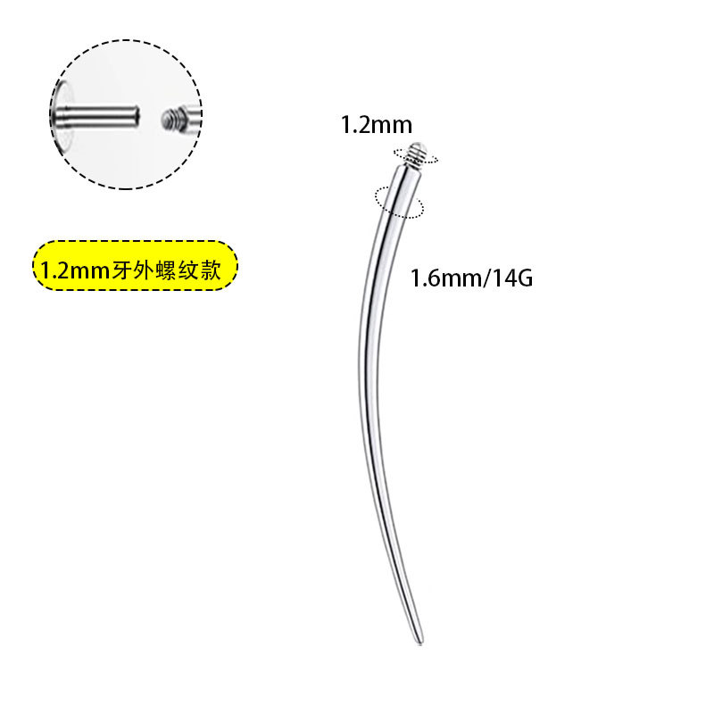Stainless Steel Auxiliary Puncture Needle Internal Threaded Guide Rod External Threaded Connecting Needle Insertion Needle Traction Needle Puncture Grabber Lip Piercing Tool - Image 4