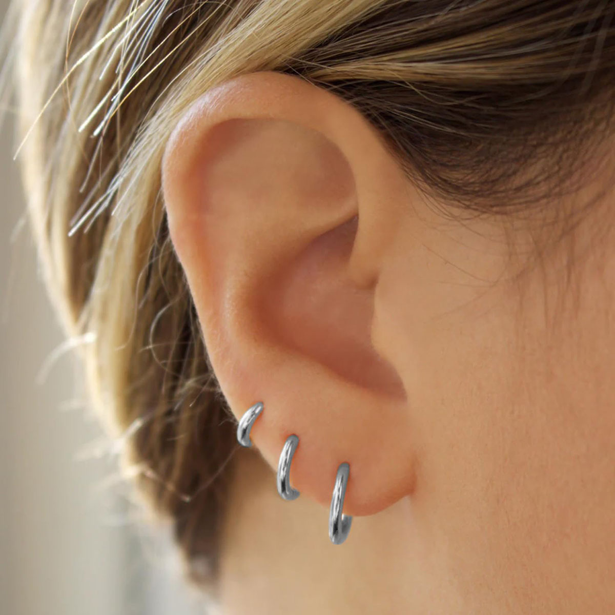 316L Surgical Steel Round Wire Earrings Ear Pin Fine Polishing Vacuum Plating 2.0mm/2.5mm Wire Diameter Multi-Size Ear Hoops - Image 4