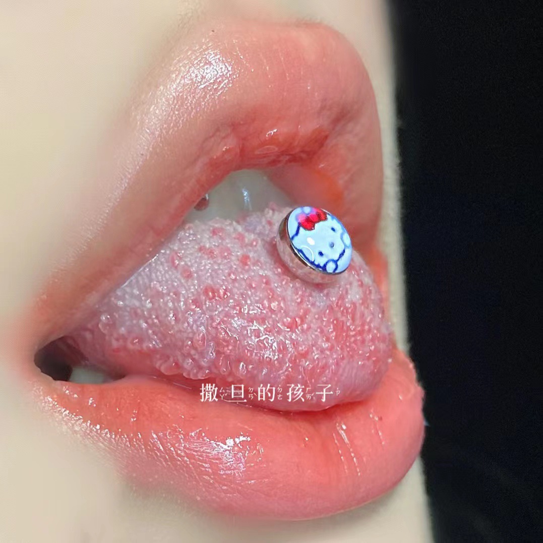 14G Externally Threaded Tongue Barbell Stainless Steel Tongue Ring Piercing Jewelry - Image 2