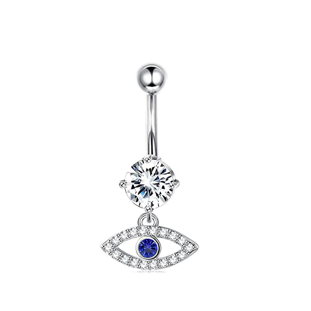 14G Navel Ring Blue Glow Star Dangle Belly Button Piercing Jewelry Stainless Steel - Image 5