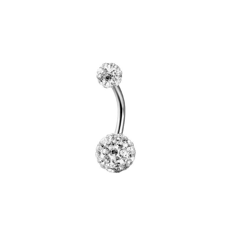 Explosive Mud Ball Shambhala Full Diamond Stainless Steel Titanium Steel Navel Ring Cute European American Wholesale Body Jewelry - Image 4