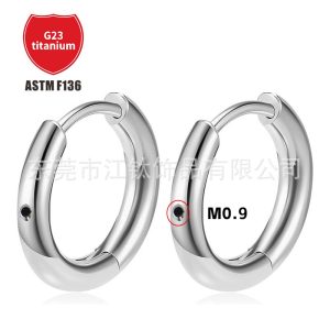 G23 Titanium Internally Threaded Circular Ear Hoop - Pinless Polished Piercing Jewelry