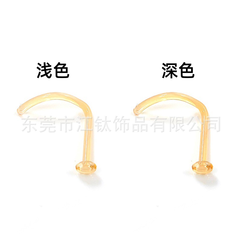 G23 Titanium Glass Nose Nail S Rod L Rod Straight Rod Cross-border Piercing Jewelry Earrings - Image 4