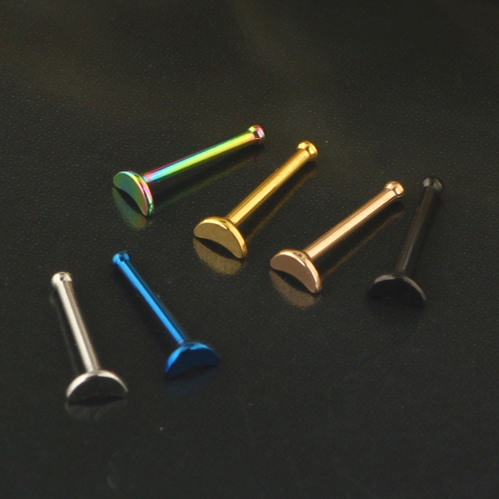 Straight Barbell Stainless Steel Nose Nail Moon Shape Body Piercing Jewelry Wholesale Lip Eyebrow - Image 3