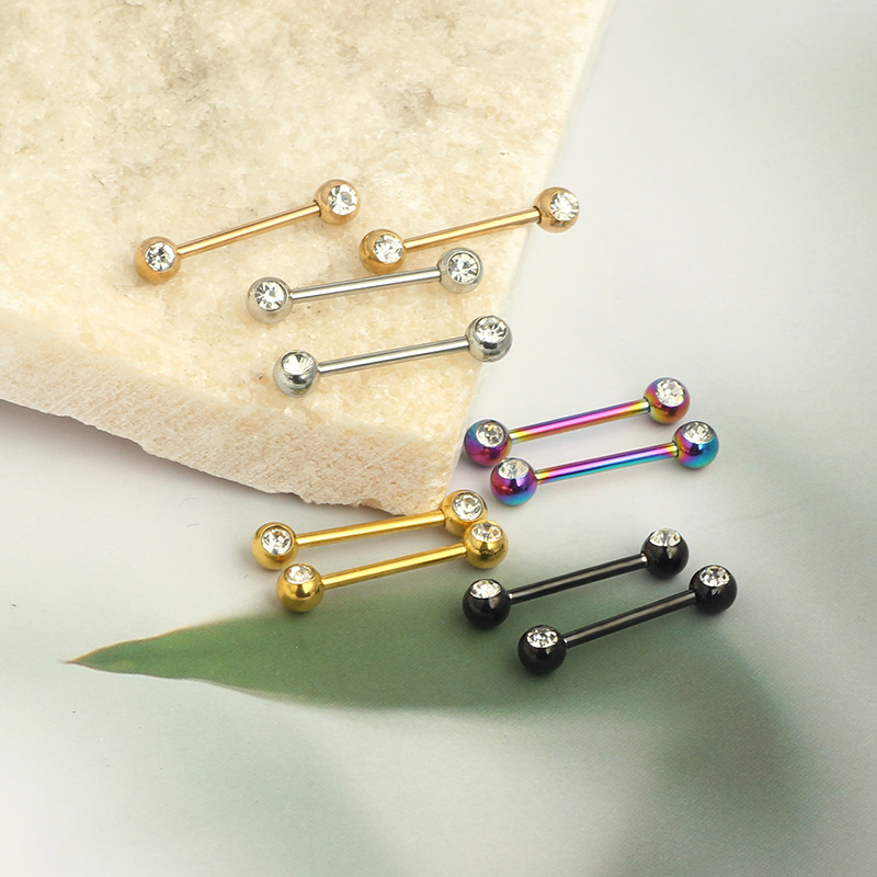 Classic Star 316L Stainless Steel Ball Frosted Nipple Ring Tongue Barbell Nipple Barbell Hot Selling Body Piercing Jewelry - Image 2