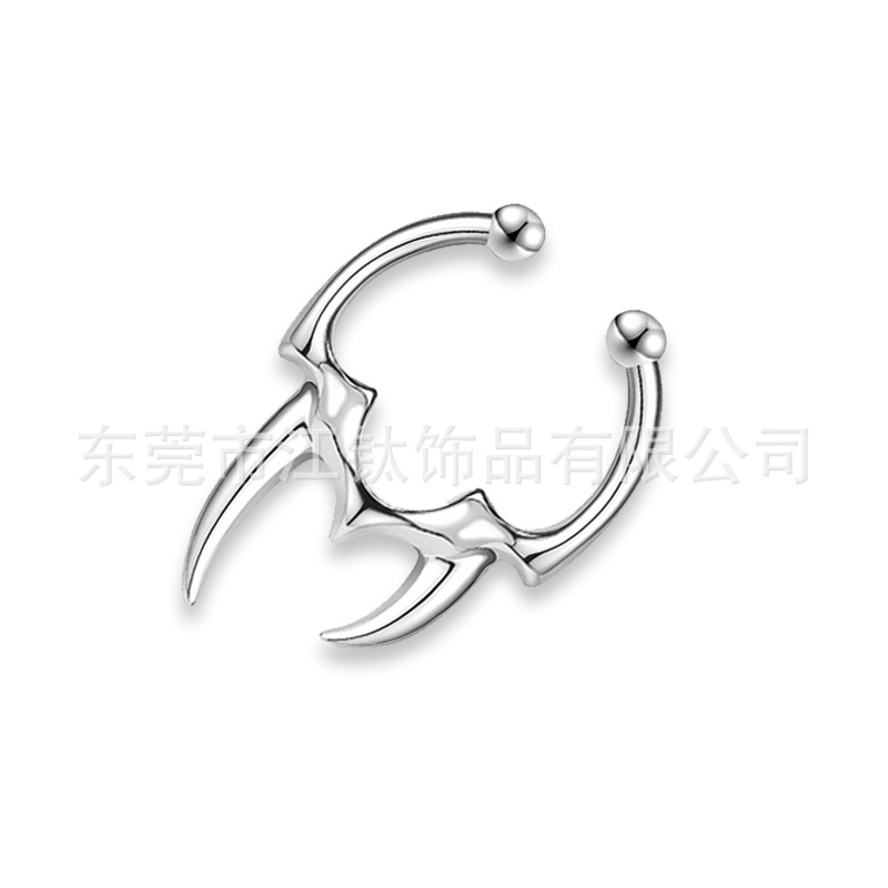 G23 Titanium Nose Clip Fangs Ring Triangle Non-Pierced Nose Ring Hoop Body Jewelry - Image 5