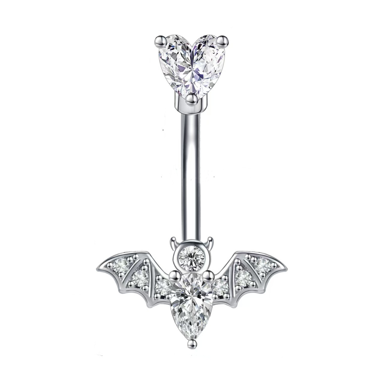 Bat Geometric Copper Belly Button Ring Surgical Steel Navel Piercing Jewelry - Image 3