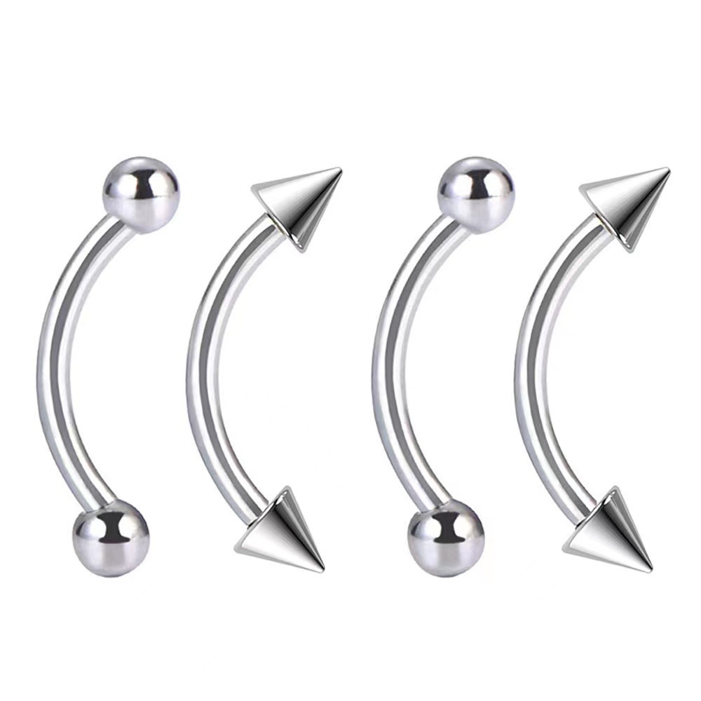 F136 Titanium Alloy Subculture Devil Nail Eyebrow Barbell Cone Spike Dimple Piercing Jewelry - Image 3