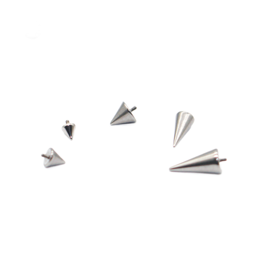 F136 Titanium Pointed Cone Lip Labret Stud Threaded Eyebrow Nail Devil Nail G23 Titanium Alloy Externally Threaded Body Piercing Jewelry - Image 5