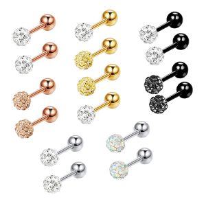 Stainless Steel Star Zircon Earrings Light Luxury Niche Design for Women Men