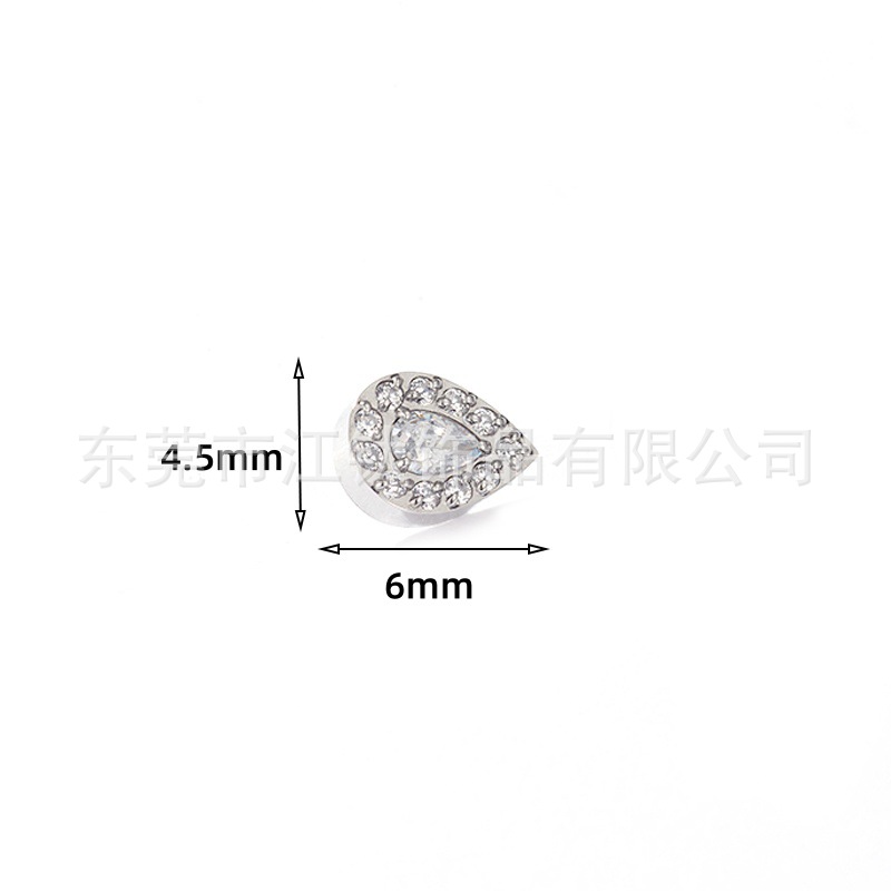 G23 Titanium Ear Nail Water Drop Inlaid Zircon Cartilage Stud Ear Piercing Jewelry - Image 3