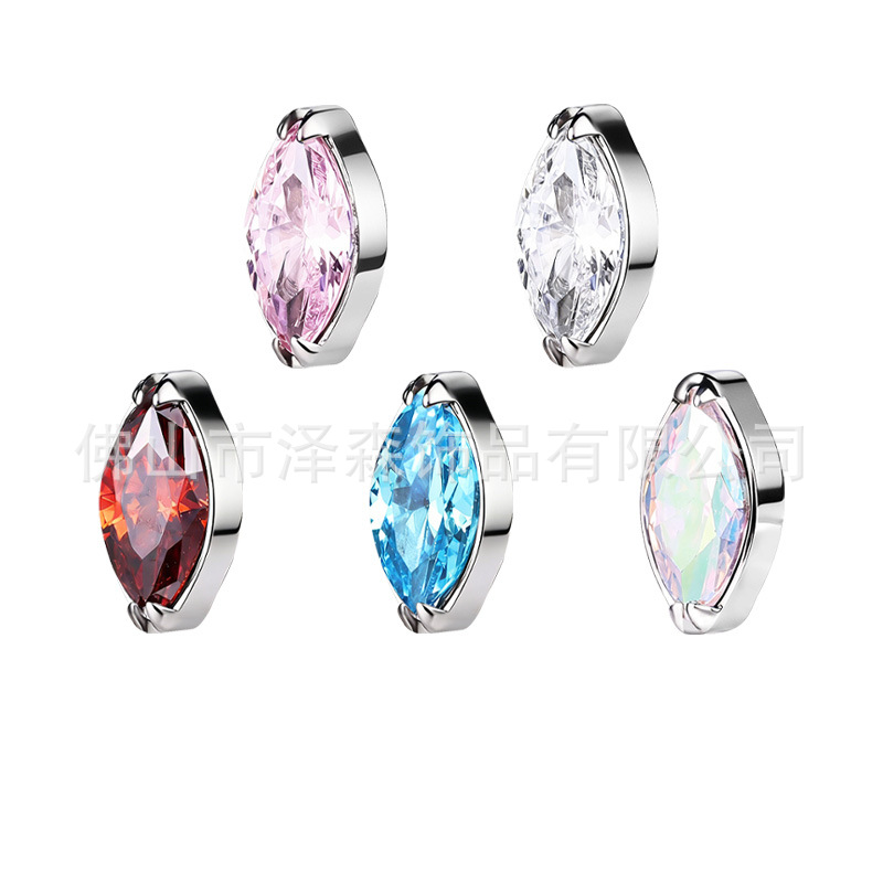 F136 Titanium Alloy Ear Piercing Jewelry Marquise CZ Ear Bone Stud G23 Titanium Zircon Lip Stud Body Jewelry - Image 5