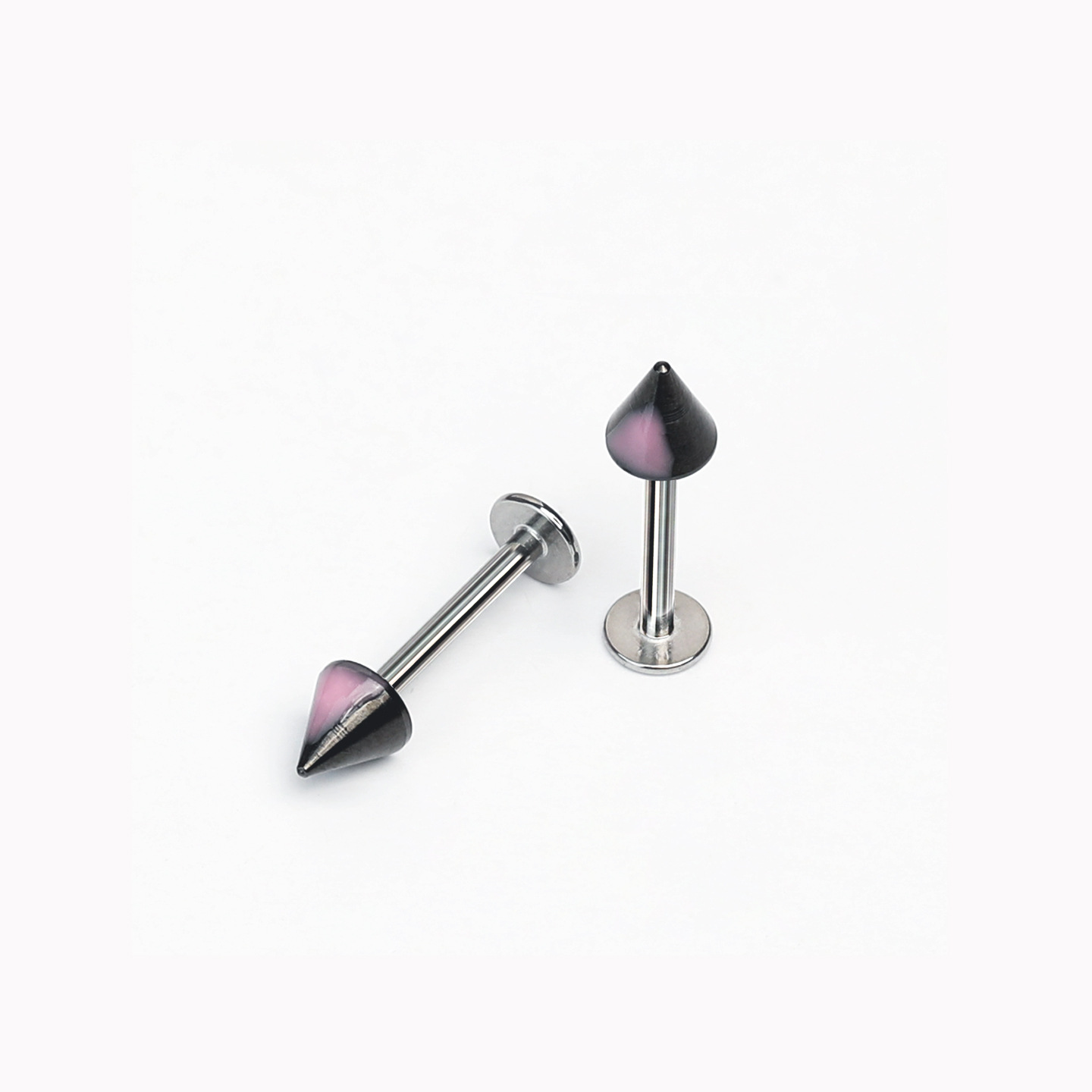 Black Gradient Cat Ear Lip Studs Spicy Girl Sweet Cool 316L Surgical Steel Externally Threaded Lip Piercing Jewelry Export - Image 3
