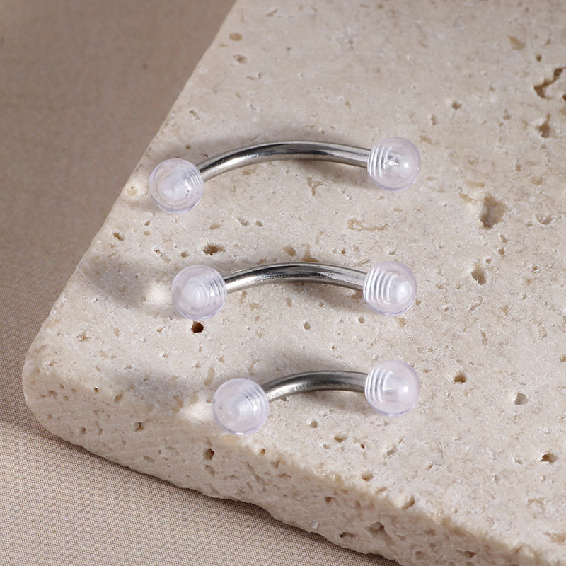 Basic Stainless Steel and Acrylic Eyebrow and Lip Piercing Set 6-10mm - 3 to 12 Pieces - Image 3