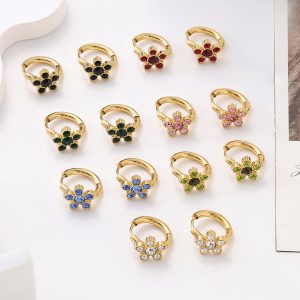 Blue Star 18K Gold Plated Zircon Earrings for Women - Light Luxury Geometric Stud Earrings