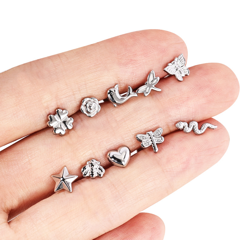 2024 New 18K Gold Lip Nail Stainless Steel Lip Piercing Jewelry, Lightning Design CZ Lip Labret Stud for Women - Image 3