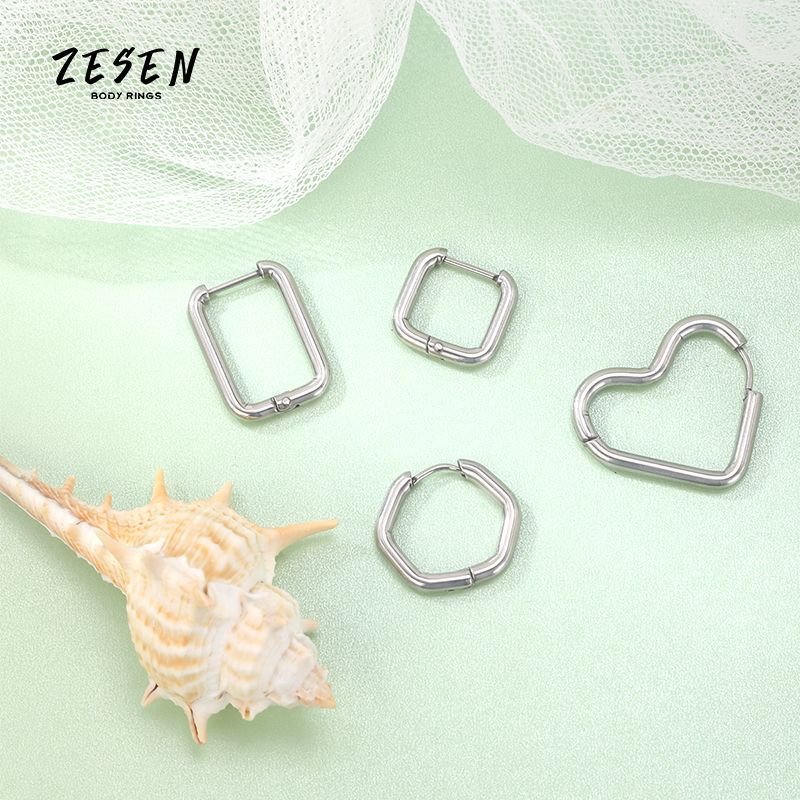 Hip Hop Geometric Triangle Stud Earring for Women - 316L Surgical Steel Flat Back Earring - Image 3