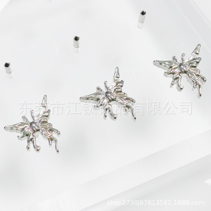 G23 Titanium Butterfly Cartilage Stud Earring Gold 14G 12mm Labret Flat Back Piercing Jewelry - Image 2