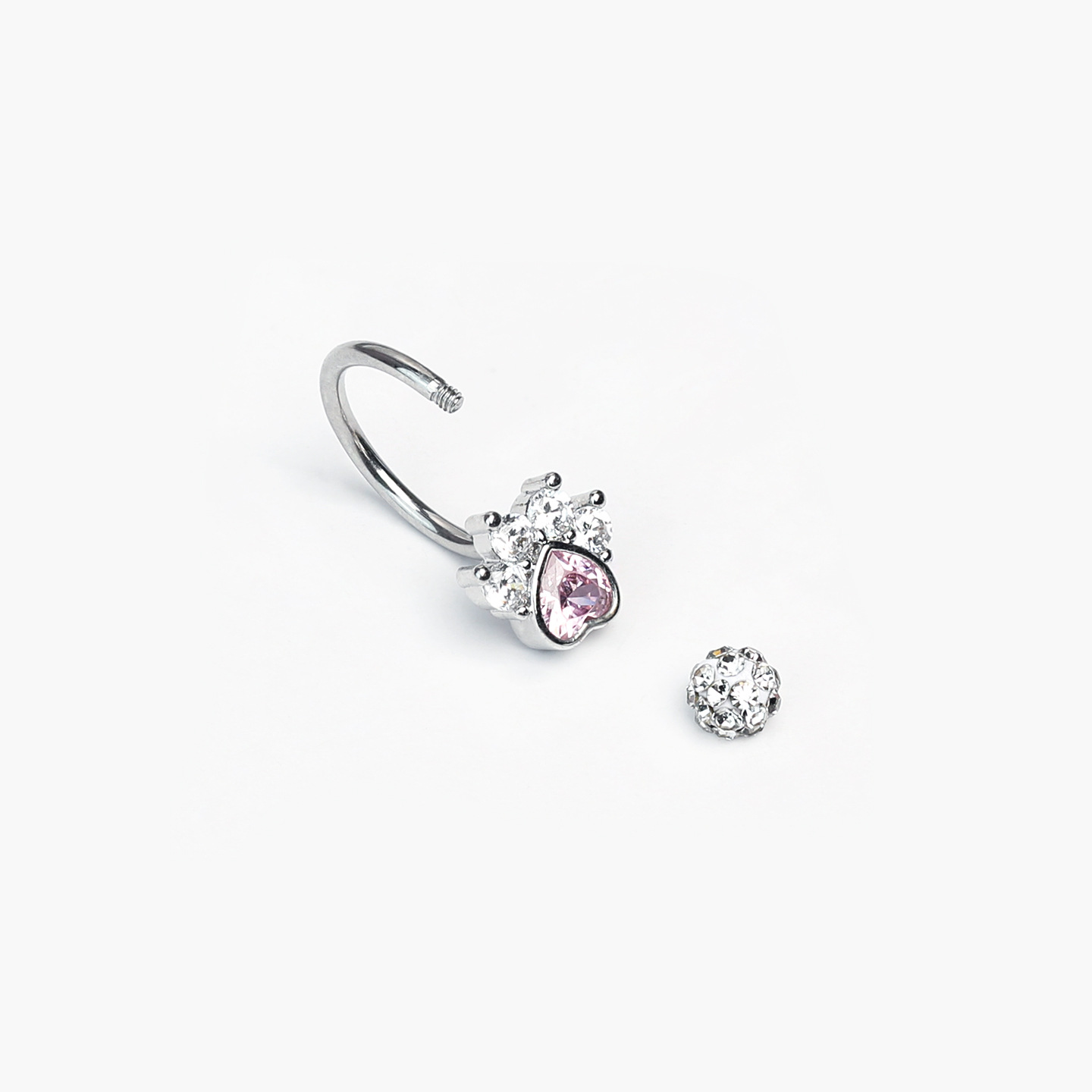 3-Color Sparkling Rhinestone Cat Claw Lip Ring C-Shaped Lip Hoop Labret Stud Body Piercing Jewelry Wholesale - Image 5
