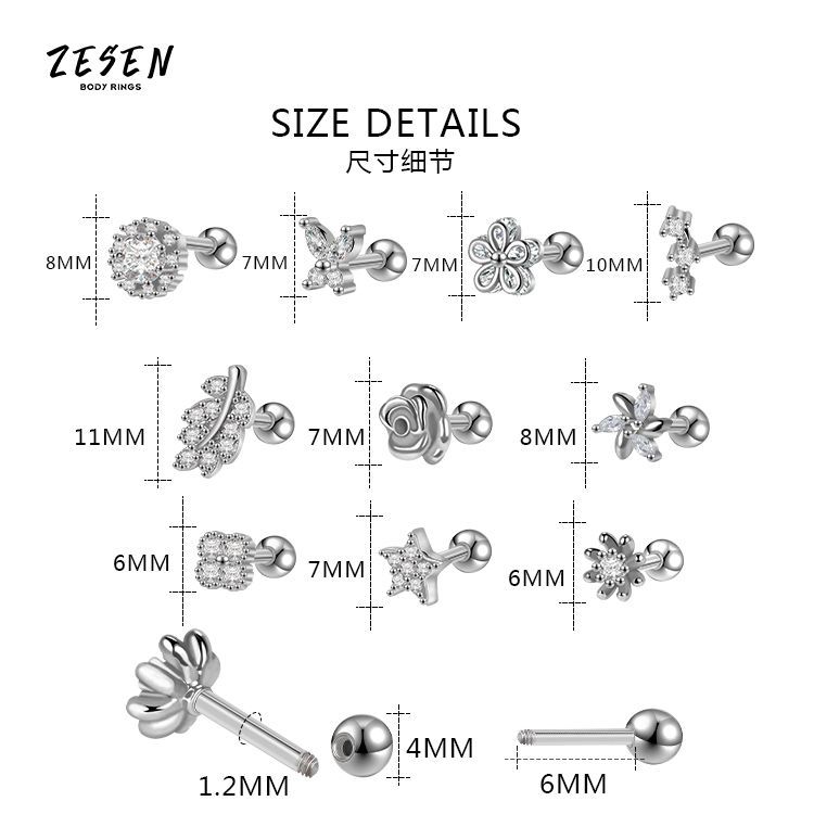 2021 New High-Grade Ear Bone Nail Micro-Set Earring Ins Net Red Joker Earrings Exquisite Earrings Wholesale - Image 5