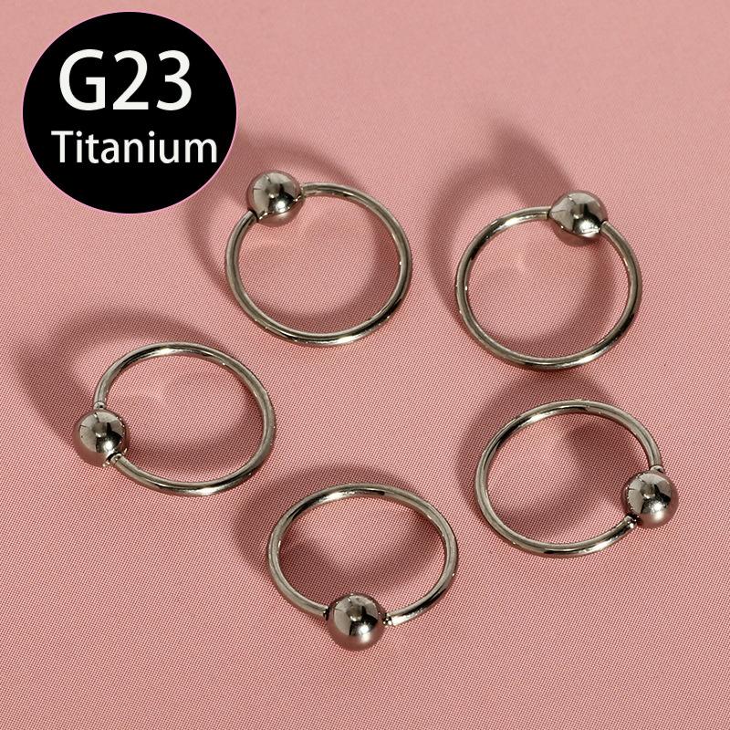 G23 Titanium 20g Nose Ring Clip Ball Ring BCR Multi-Purpose Ring for Nose Ear Piercing - Image 4