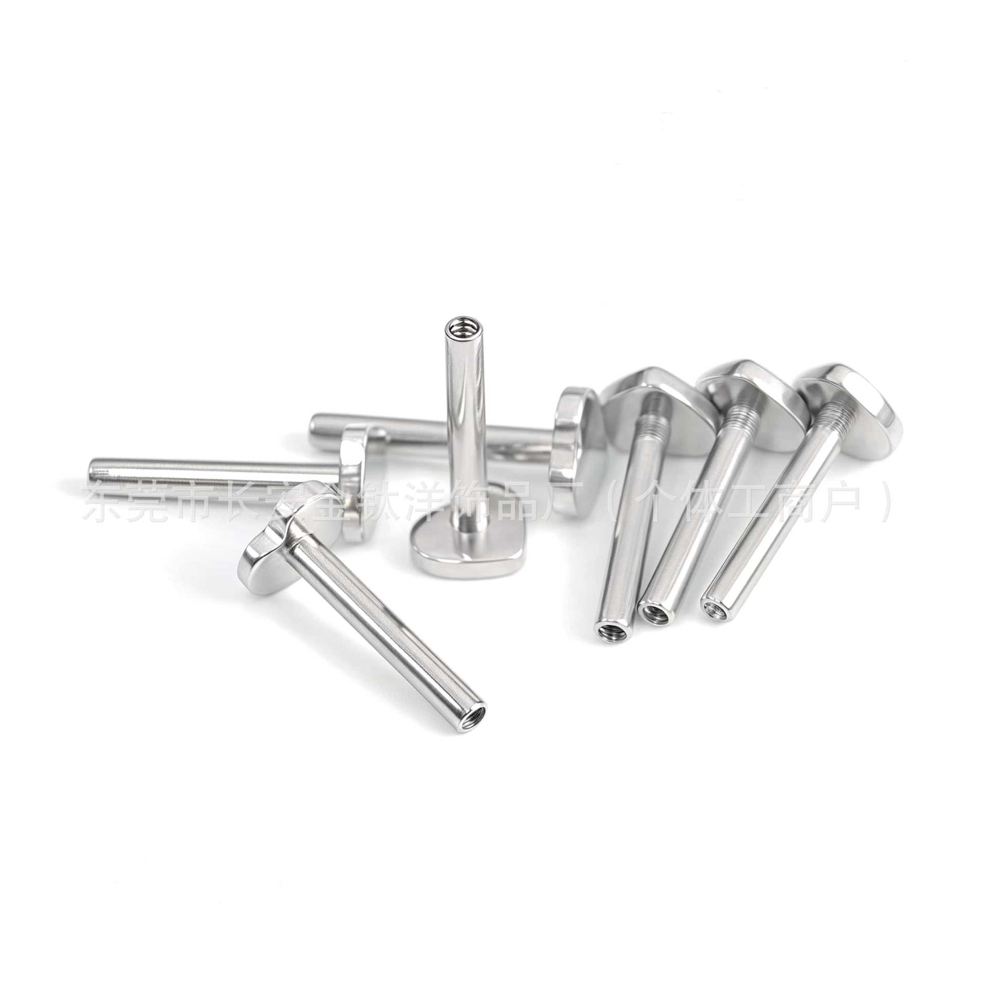F136 Titanium Internal Thread Heart Base Lip Stud Tongue Stud Ear Stud Cartilage Stud G23 Titanium Alloy Piercing Jewelry - Image 3