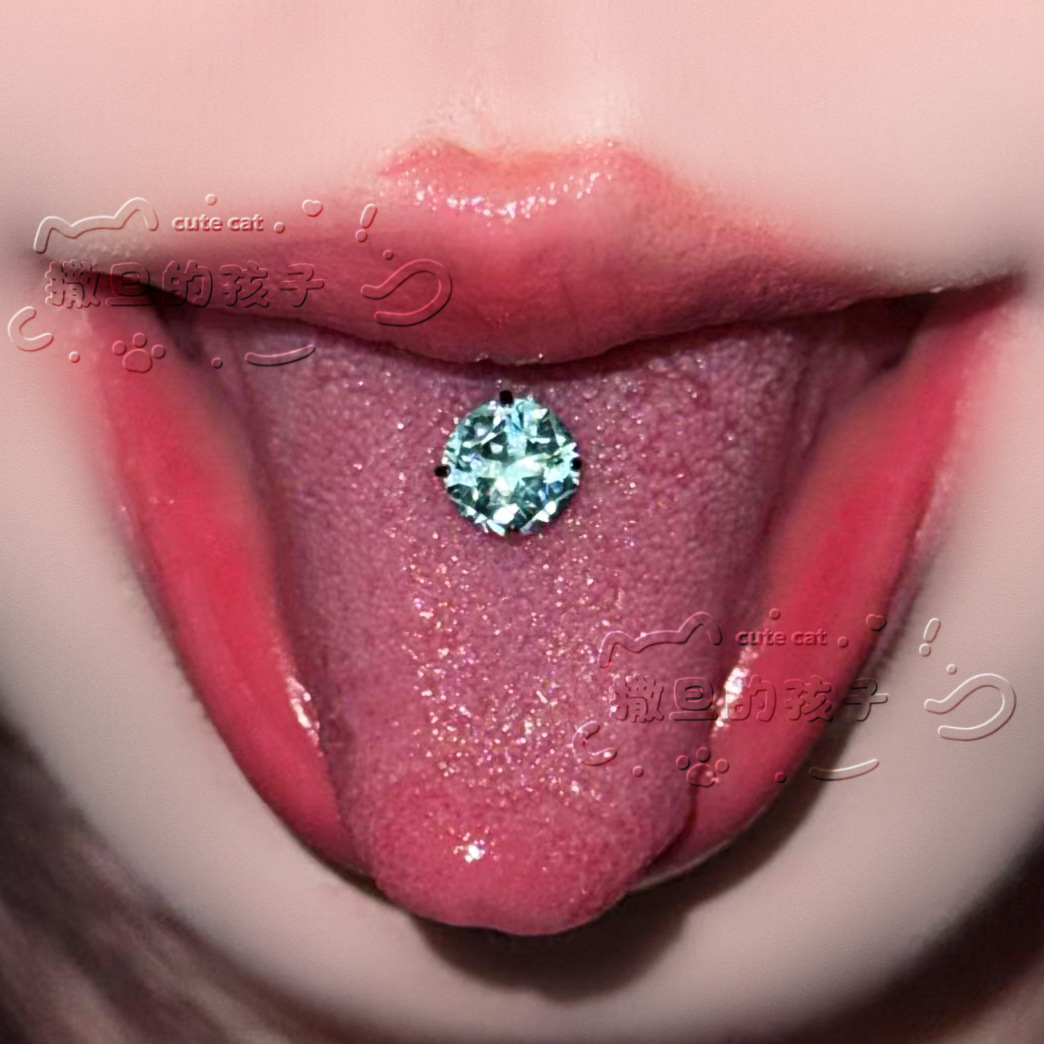Satan's Child F136 Titanium Alloy Star Tongue Barbell - Adjustable Bar Length 8-20mm Tongue Ring - Image 4