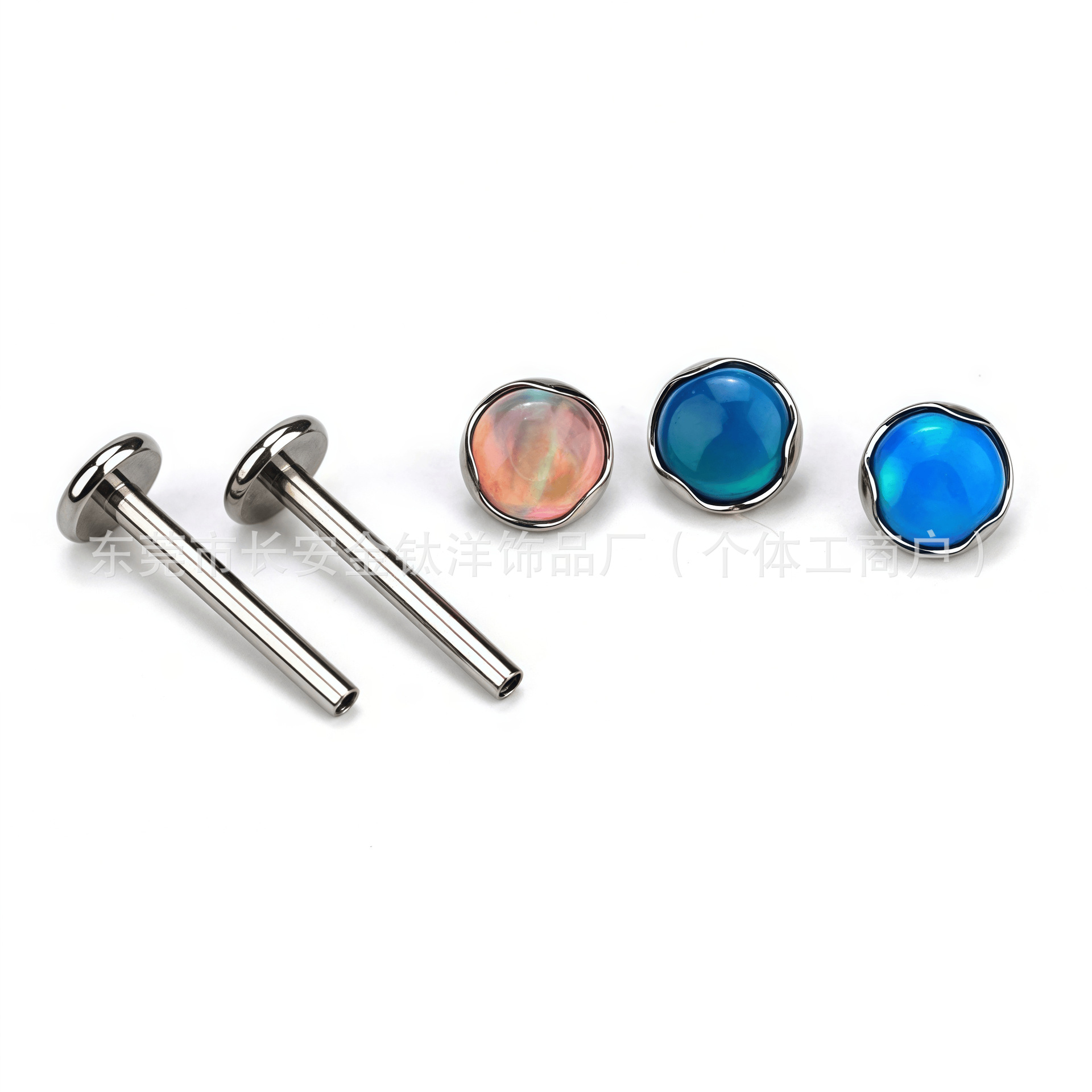 F136 Titanium Wave Edge Flat Nebula Opal Ear Nail Ear Bone Nail Tongue Nail G23 Titanium Alloy Piercing Jewelry - Image 3